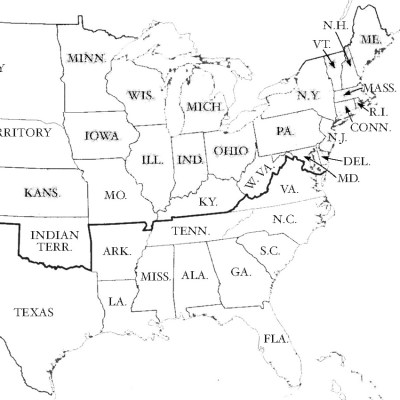 Civil War Map - BW - Trim - East